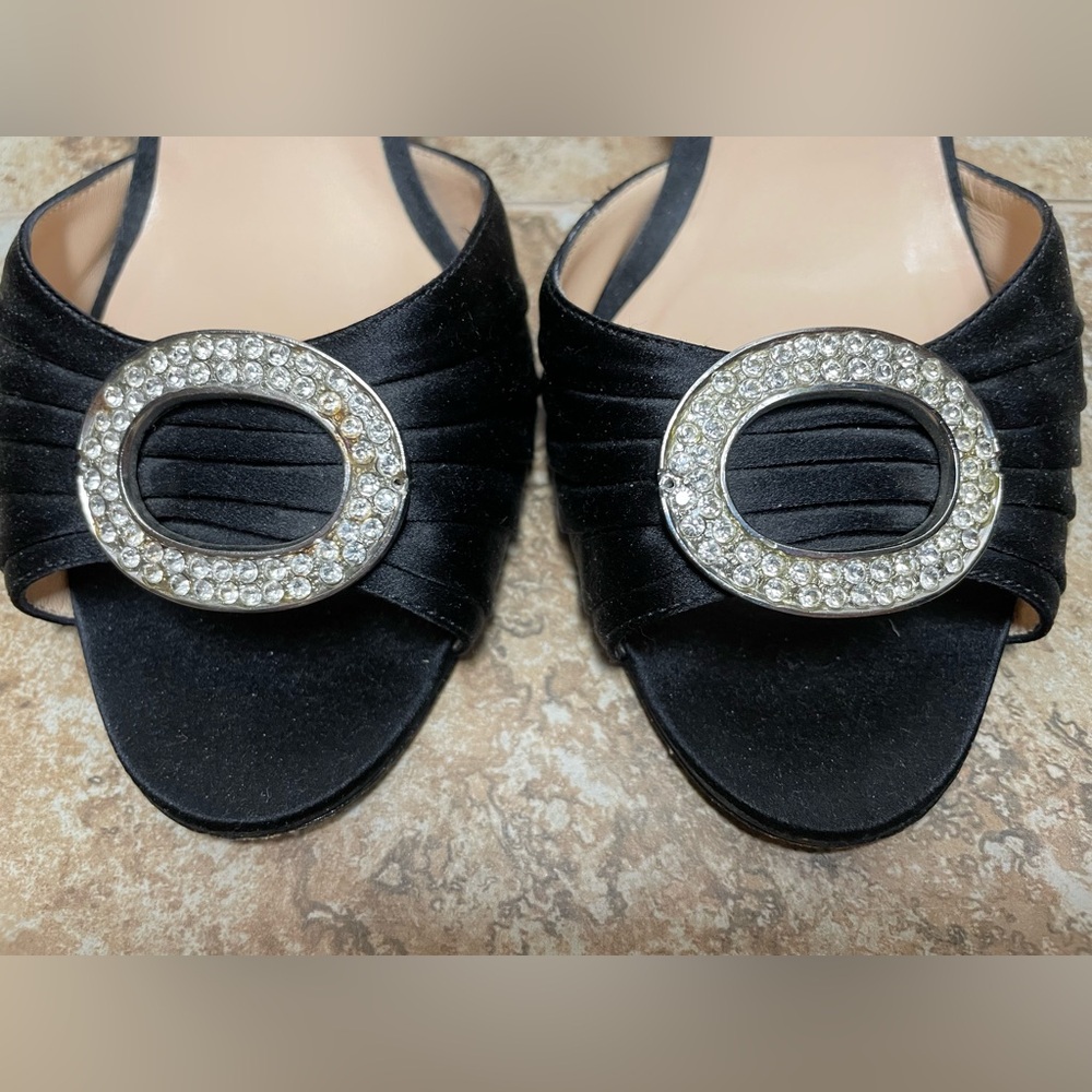 Manolo Blahnik black satin Sedaraby D’Orsay heels size 39 - Picture 8 of 13